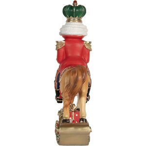 Clayre & Eef 6PR5768 Decoración Cascanueces sobre Caballo Balancín 24x8x31 cm