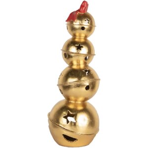 Clayre & Eef 6PR5771 Decoración de Campanas Apiladas 20x20x54 cm Dorado Rojo