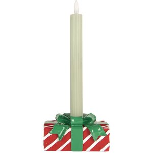 Clayre & Eef 6PR5772 Candelabro 13x9x7 cm Rojo y Verde