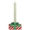 Clayre & Eef 6PR5772 Candelabro 13x9x7 cm Rojo y Verde