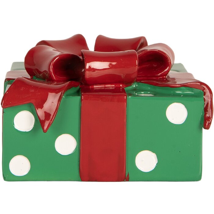 Clayre & Eef 6PR5773 Candelabro 10x10x6 cm Verde y Rojo
