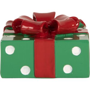 Clayre & Eef 6PR5773 Candelabro 10x10x6 cm Verde y Rojo