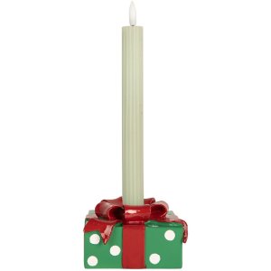 Clayre & Eef 6PR5773 Candelabro 10x10x6 cm Verde y Rojo