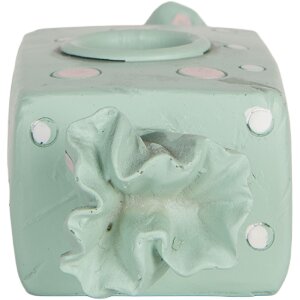 Clayre & Eef 6PR5778BL Candelabro 14x6x4 cm Azul y Blanco