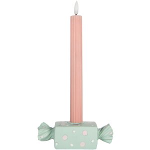 Clayre & Eef 6PR5778BL Candelabro 14x6x4 cm Azul y Blanco
