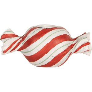 Clayre & Eef 6PR5778R Candelabro 14x7x6 cm Rojo Blanco