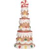 Clayre & Eef 6PR5779 Tarta Decorativa Ø 10x22 cm Marrón-Blanco