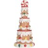 Clayre & Eef 6PR5779 Tarta Decorativa Ø 10x22 cm Marrón-Blanco