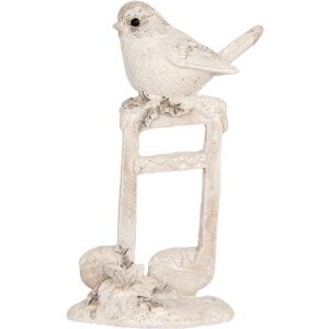 Clayre & Eef 6PR5927 Decoración Pájaro Beige-Blanco 8x4x13 cm