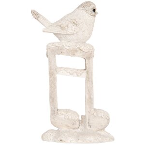 Clayre & Eef 6PR5927 Decoración Pájaro Beige-Blanco 8x4x13 cm