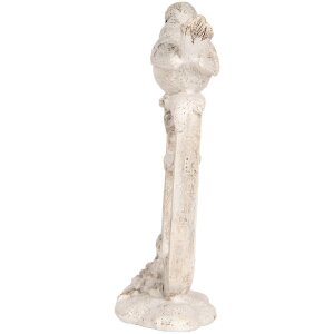 Clayre & Eef 6PR5927 Decoración Pájaro Beige-Blanco 8x4x13 cm