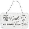 Clayre & Eef 6Y5689 Cartel de Texto 20x1x12 cm Blanco