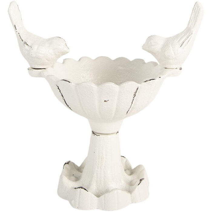 Clayre & Eef 6Y5741 Comedero para Pájaros 14x10x15 cm blanco