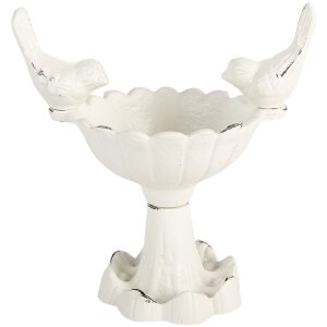 Clayre & Eef 6Y5741 Comedero para Pájaros 14x10x15 cm blanco