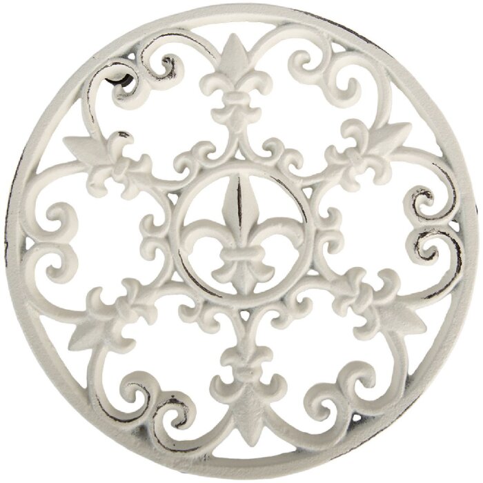 Clayre & Eef 6Y5762 Posavasos para sartén Blanco Ø 18x2 cm