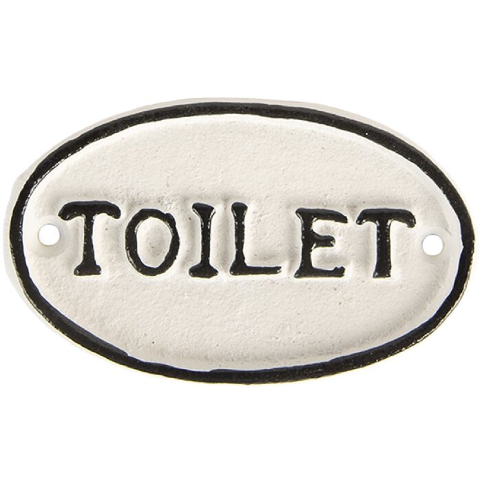 Letrero Decorativo Toilet Clayre & Eef 6Y5768 10x1x6 cm Blanco