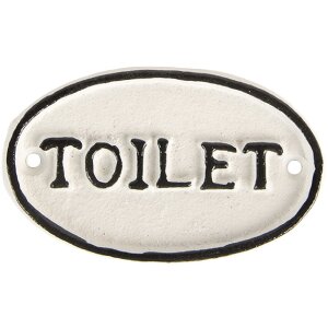 Letrero Decorativo Toilet Clayre & Eef 6Y5768 10x1x6 cm Blanco