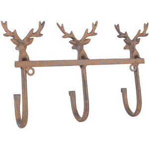 Perchero de pared Clayre & Eef 6Y5948 27x5x15 cm marrón