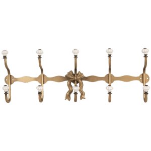 Perchero Clayre & Eef 6Y5956 50x7x17 cm blanco dorado
