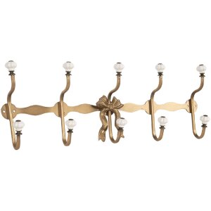 Perchero Clayre & Eef 6Y5956 50x7x17 cm blanco dorado