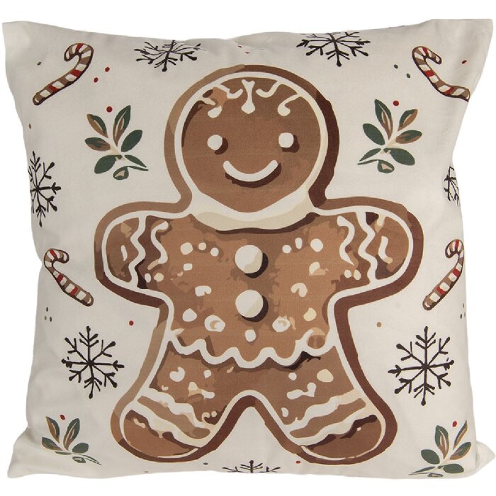 Funda de cojín Clayre & Eef CGM22 45x45 cm Beige Marrón