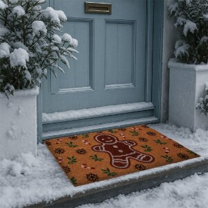 Alfombrilla de entrada Clayre & Eef CGMMC 75x45x1 cm Marrón-Verde