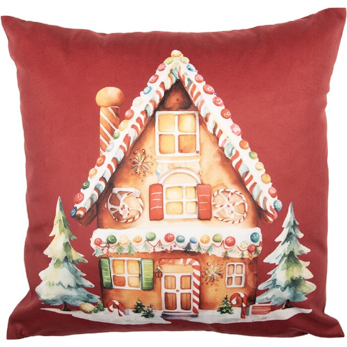 Funda de cojín Clayre & Eef KT021.429 45x45 cm Rojo-Marrón