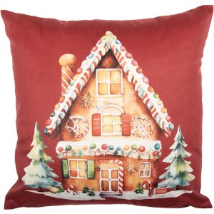 Funda de cojín Clayre & Eef KT021.429 45x45 cm Rojo-Marrón