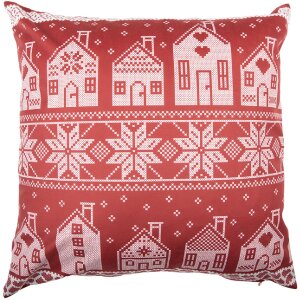 Clayre & Eef KT021.433 Funda de cojín 45x45 cm Rojo-Blanco