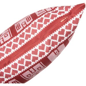 Clayre & Eef KT021.433 Funda de cojín 45x45 cm Rojo-Blanco