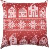 Clayre & Eef KT021.433 Funda de cojín 45x45 cm Rojo-Blanco
