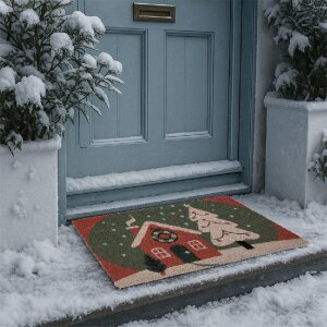 Clayre & Eef MC278 Felpudo 75x45x1 cm Rojo y Verde