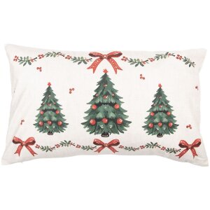 Clayre & Eef TCH36 Funda de Cojín 30x50 cm Beige-Verde