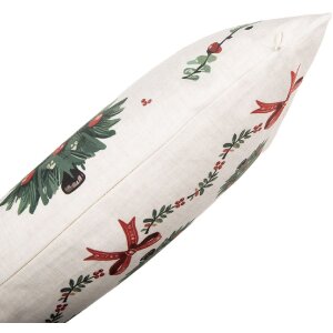 Clayre & Eef TCH36 Funda de Cojín 30x50 cm Beige-Verde
