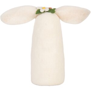 Ratón de Fieltro Clayre & Eef 66321 23x10x23 cm Blanco Rosa