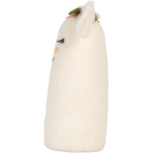 Ratón de Fieltro Clayre & Eef 66321 23x10x23 cm Blanco Rosa