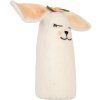 Ratón de Fieltro Clayre & Eef 66321 23x10x23 cm Blanco Rosa