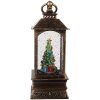 Linterna decorativa Clayre & Eef 66408 con árbol de Navidad 8x8x20 cm