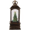 Linterna decorativa Clayre & Eef 66408 con árbol de Navidad 8x8x20 cm