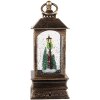 Decoración Linterna con Papá Noel Clayre & Eef 66410 8x8x20 cm marrón 3xAAA