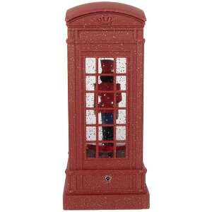 Clayre & Eef 66412 Decoración Cabina Telefónica con Cascanueces 9x9x21 cm / 3xAAA