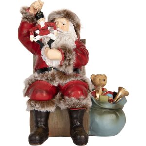 Decoración Papá Noel Clayre & Eef 6PR5749 16x13x19 cm Rojo