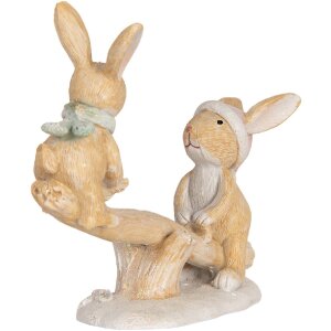 Decoración Conejo Clayre & Eef 6PR5881 16x6x11 cm Marrón y Blanco