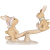 Decoración Conejo Clayre & Eef 6PR5881 16x6x11 cm Marrón y Blanco