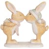 Conejo Decorativo Clayre & Eef 6PR5882 10x5x10 cm Marrón y Blanco