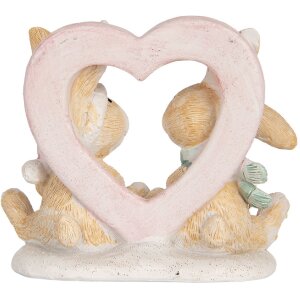 Conejo Decorativo Clayre & Eef 6PR5883 11x6x9 cm Marrón Blanco
