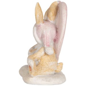 Conejo Decorativo Clayre & Eef 6PR5883 11x6x9 cm Marrón Blanco