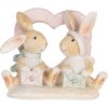 Conejo Decorativo Clayre & Eef 6PR5883 11x6x9 cm Marrón Blanco