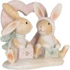 Conejo Decorativo Clayre & Eef 6PR5883 11x6x9 cm Marrón Blanco