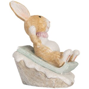 Decoración de conejo Clayre & Eef 6PR5885 8x6x9 cm Marrón Blanco
